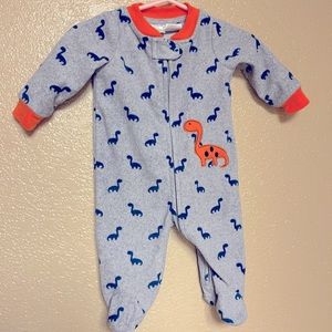Infant fleece zipper pajamas